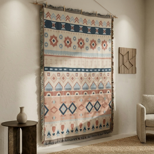 Handmade Macrame Wall Hanging Large Boho Tapestry with Tassels - Nordic Woven Wall Art for Living Room & Bedroom Decor (180x130cm)