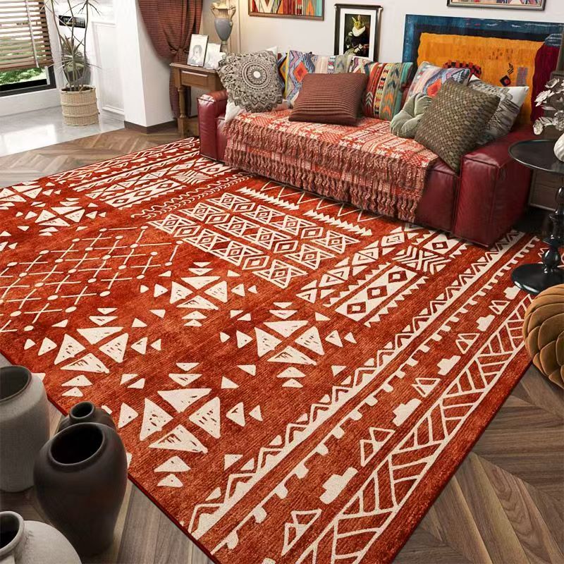 Bohemian Tribal Area Rug - Large 200x300cm Colorful Geometric Living Room Carpet, Non-Slip Home Decor