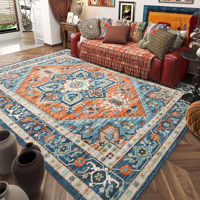 Bohemian Tribal Area Rug - Large 200x300cm Colorful Geometric Living Room Carpet, Non-Slip Home Decor
